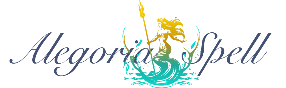 Allegoria Spell Logo full lengthe reduced Artist & Entrepreneur creating ocean themed wall art decor as well as courses to empower creativity through entreprenuership