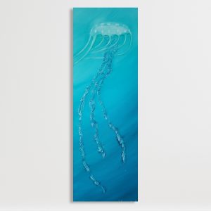 Radient Decent Jellyfish original canvas painting for wall long tenticales